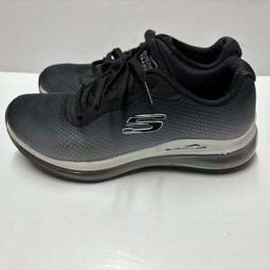Skechers Air Cooled Memory Foam Lace Up Tennis Shoes Sneakers Black Gray Sz 5.5